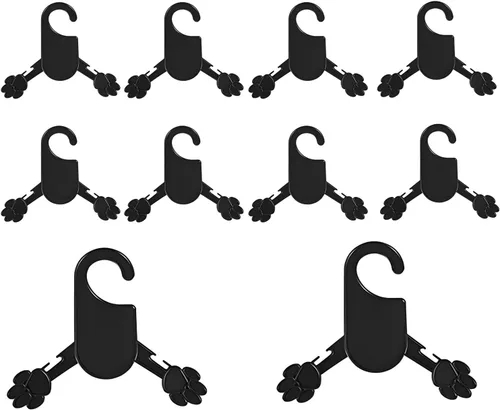 Vista 2 de Perchero de plástico rosa para perros y cachorros para mascotas (L, negro)