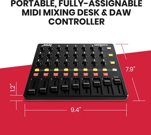 Vista 6 de Akai Professional MIDImix - Controlador MIDI USB y mezclador con atenuadores asignables y atenuador maestro, 24 perillas y 16 botones, mapeo 1 a 1