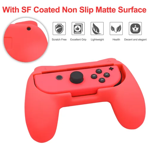 Vista 8 de FastSnail Charging Dock and 4 Pack Switch Grips Kit for Nintendo Switch Joy Con & OLED Model, Charger Stand Station with Charging Cable