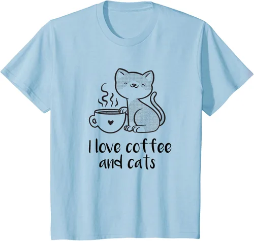 Vista 8 de I love coffee and cats Tazas de granos de café Camiseta de gato café, Blanco, S