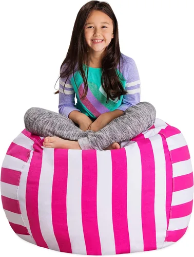 Vista 20 de Posh Creations Funda de puf para niños con almacenamiento para animales de peluche - Organizador de juguetes para niños, Mediano 68.58 cm - Lona