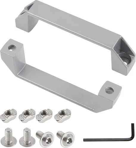 Vista 7 de Manija rectangular de aleación de aluminio para perfil de extrusión de aluminio estándar europeo de 30 series (negro)