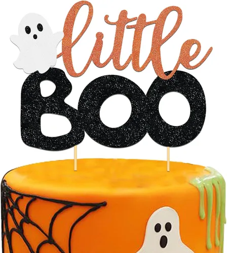 Vista 15 de 24 piezas de adornos de Halloween para cupcakes fantasmas, palillos de revelación de género para niños y niñas, adornos para tartas rosas y azules