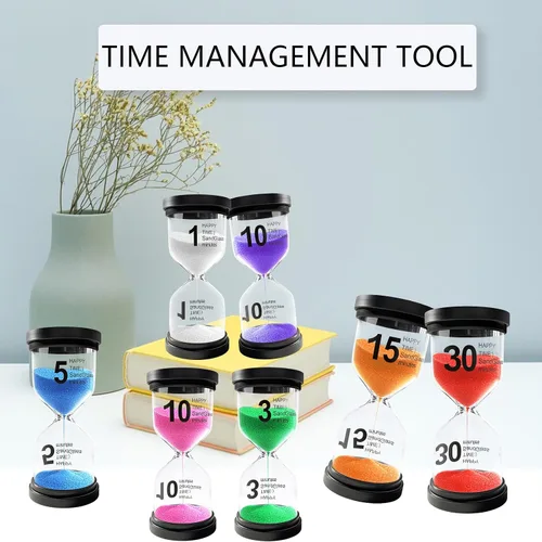 Vista 8 de Temporizador de arena de 1 minuto, reloj de arena de plástico para niños, temporizador de reloj de arena acrílico, reloj de arena pequeño de 1 Rojo