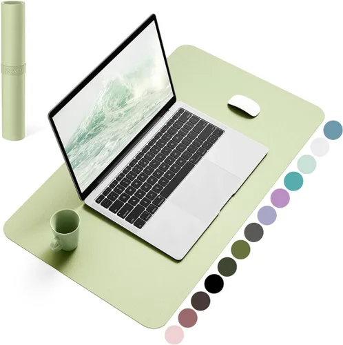 Vista 21 de YSAGi Alfombrilla de Escritorio de Cuero Antideslizante, Alfombrilla de Teclado para Escritorio de Computadora Portátil Impermeable, Protector