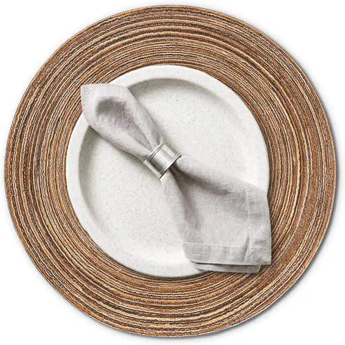 Vista 16 de AHHFSMEI Juego de 6 manteles individuales redondos trenzados para mesas de comedor, tejidos naturales, resistentes al calor, 15 pulgadas (beige)