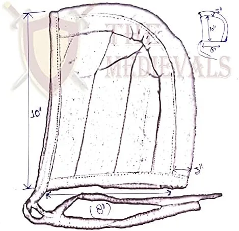 Vista 5 de THE MEDIEVALS Gambeson - Armadura de disfraz de algodón con capucha SCA