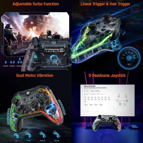 Vista 5 de Wired Controllers, BIGBIG WON PC Gaming Controller RGB2 Custom ButtonsMacroTurbo, Controller for PC Win10&11, Controller for Switch for Zelda Tears