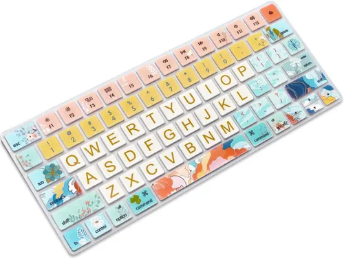 Vista 10 de Funda de teclado para Apple iMac Magic Keyboard 2ª generación MLA22LL/A (Modelo: A1644), protector de piel de silicona con diseño de letras grandes