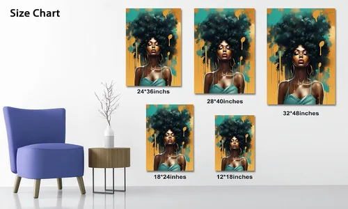 Vista 25 de Arte de pared afroamericano, decoración de rey y reina bailarín negro para sala de estar, arte de pareja de amor negro para dormitorio, lienzo