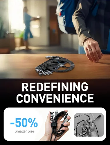Vista 7 de Cable de carga múltiple de 100 W para Garmin Watch, cable de carga rápida USB múltiple de 10 pies con USB-C (100 W), Lightning, Micro-USB y cargador