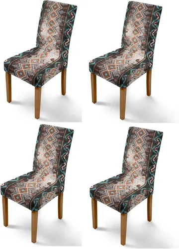 Vista 28 de Rnyleeg Juego de 1 fundas para sillas étnicas para sala de estar, sin brazos, estampado tribal azteca, elásticas, fundas protectoras para sillas