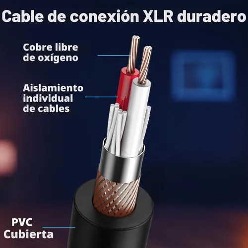 Vista 8 de Cyberguys! Cable de 0.138 in a XLR, cable de audio macho de 1/8 a XLR, conector TRS Jack, niquelado con chaqueta de PVC, cable equilibrado