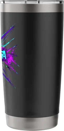 Vista 2 de Cowabunga Retro 80s 90s Nostalgia Slang Grunge Art - Vaso aislado de acero inoxidable
