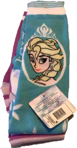 Vista 4 de Disney Anna and Elsa Frozen - Calcetines altos para la rodilla, color azul y rosa, talla grande 310, 2 pares