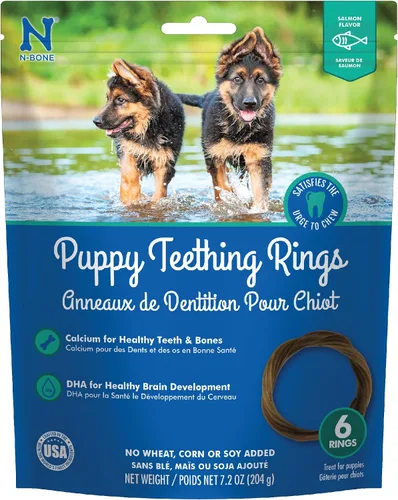 Vista 17 de N-Bone Anillos de dentición para cachorros, sabor a mantequilla de maní, masticables naturales para la dentición y golosinas para masticar, ayuda a