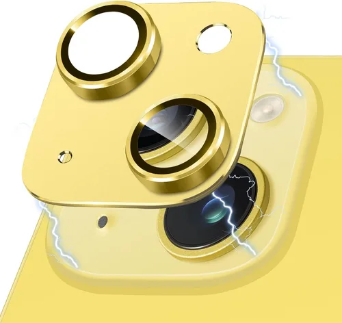 Vista 95 de Protector de Lente de Cámara para iPhone 14 / iPhone 14 Plus Película de Cubierta de Cámara de Metal, Vidrio Templado 9H, Antiarañazos, Compatible