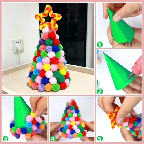 Vista 4 de IOOLEEM Pompones multicolores, 1000 bolas de pompón mullido de 0.39 pulgadas, pequeños pompones para proyectos de manualidades, festivales y Arco