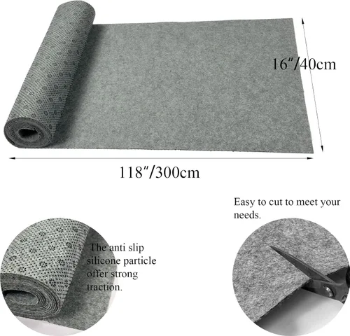 Vista 3 de Prriudy Alfombra antideslizante de 16 x 118 pulgadas, alfombra de fieltro antideslizante para pasarelas de invierno, puerta delantera, escaleras