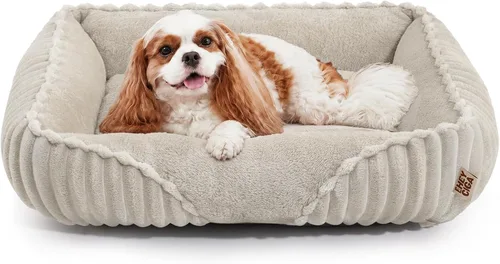 Vista 29 de EHEYCIGA Linda cama para perro de tamaño mediano, cama para mascotas de 30 Crema