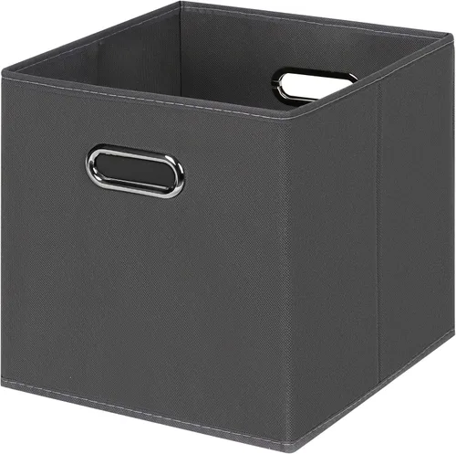 Vista 54 de Cubos de almacenamiento plegables negros, caja de almacenamiento de tela, cestas organizadoras con asas dobles para organizador del hogar (negro)