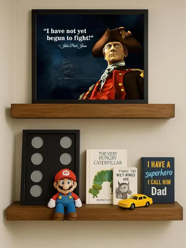 Vista 7 de AMERICAN LUXURY GIFTS Arte de pared vintage militar de la Marina de los Estados Unidos con texto en inglés "I Have Not Yet Begun to Fight John Paul