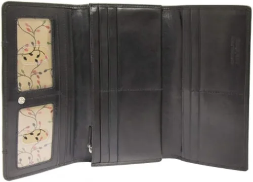 Vista 3 de Mancini - Cartera de piel triple con seguridad RFID para mujer