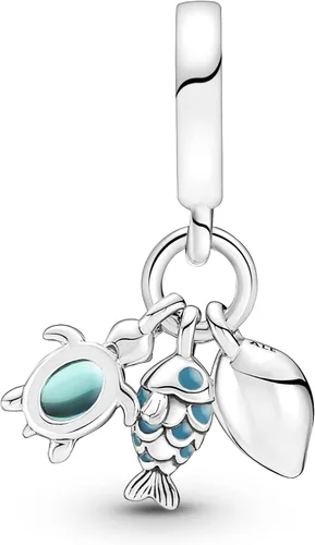 Vista 2 de Pandora Fish Sea Turtle Conch Triple Dangle Charm