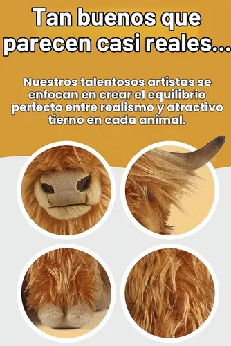 Vista 3 de Living Nature - Peluche suave, diseño de vaca de peluche, animales de granja, desconocido