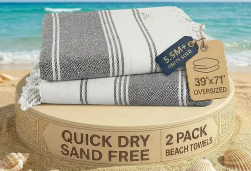 Vista 13 de LANE LINEN - Paquete de 4 toallas de playa de gran tamaño, toalla de piscina prelavada, extragrande, de secado rápido y sin arena, toalla de viaje