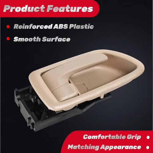 Vista 4 de Manija de Puerta Interior Delantera Trasera Izquierda Conductor Derecha Pasajero para Toyota Sequoia 2001-2007, Toyota Tundra (Solo Cabina Doble)
