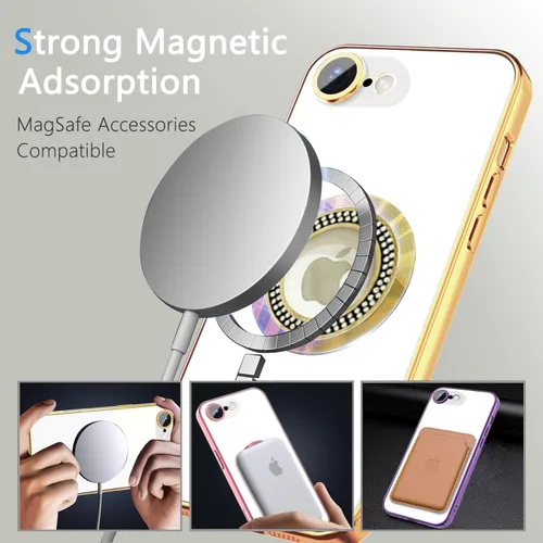 Vista 339 de Misscase Funda magnética con purpurina para iPhone 11 compatible con MagSafe, protección completa, delgada, a prueba de golpes, antiarañazos