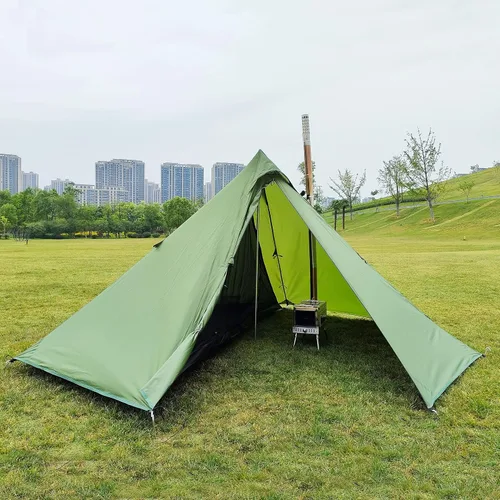 Vista 8 de Tienda de campaña para 2-4 personas, para 4 estaciones, ultraligera, fácil de montar, estilo Teepee caliente