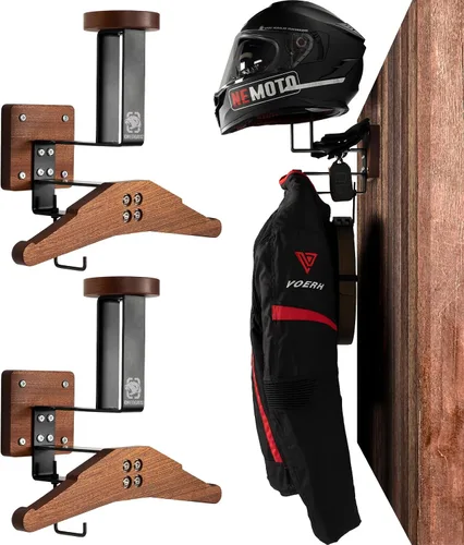 Vista 13 de OneTigris Soporte de Pared para Casco de Motocicleta, Soporte de Equipo Táctico con Soporte para Casco y Colgador de Portaplacas, Organizador
