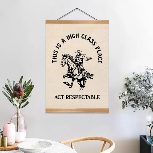 Vista 5 de ZTGDA Pósteres retro, arte de pared de vaquero occidental de Texas, This Is A High Class Place Posters Riding Cowboy Wild Western para el hogar
