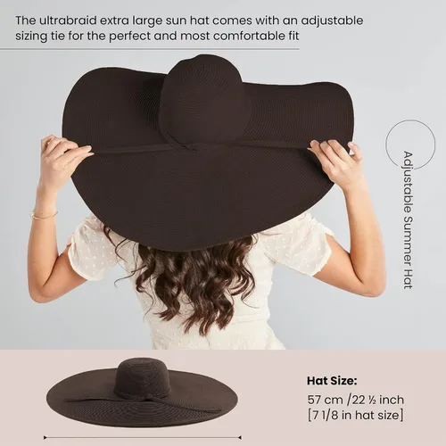 Vista 37 de San Diego Hat Company Ultrabraid Sombrero con ala extra grande, para mujer.