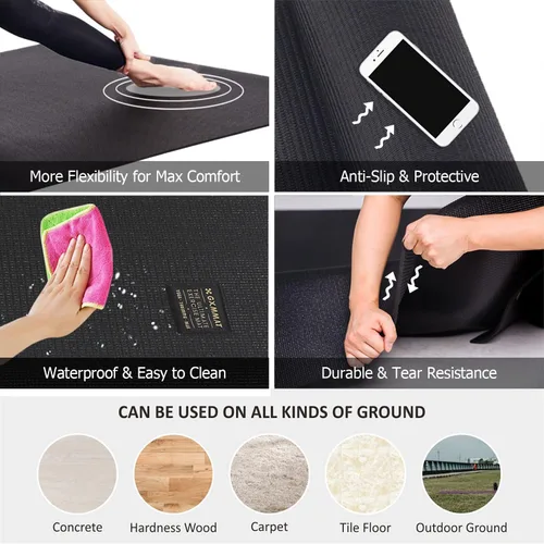 Vista 3 de GXMMAT Large Yoga Mat 6'x4'/6'x6'(7mm) & 7'x5'(9mm)