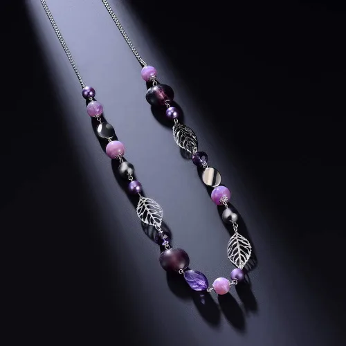 Vista 3 de Pearl & Club - Collar largo con cuentas para mujer
