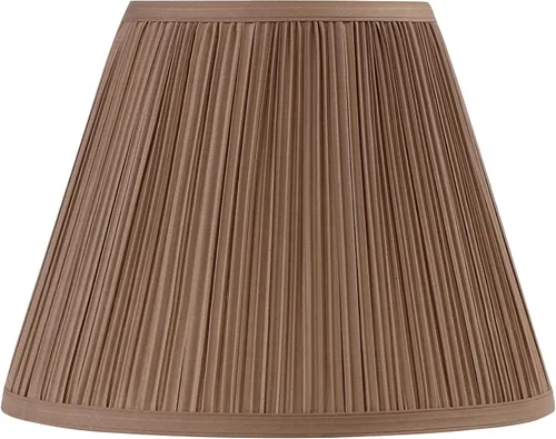 Vista 3 de Aspen Creative 32072, pantalla de araña de transición imperio rígido, hongo plisado siena marrón, 7 pulgadas superior x 13 pulgadas parte inferior x