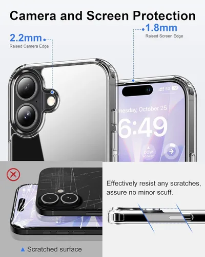Vista 263 de HOOMIL Funda para iPhone 7 Plus/iPhone 8 Plus de 5.5 Pulgadas, sin amarillamiento, protección contra caídas, cubierta trasera dura transparente