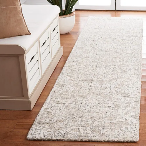 Vista 19 de SAFAVIEH Natura Collection - Alfombra de pasillo, 2 pies 3 pulgadas x 7 pies, gris y marfil, hecha a mano, lana con flecos, ideal para zonas de alto