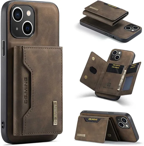 Vista 14 de ZCDAYE Funda tipo cartera para iPhone 11, iPhone 11 (6.1 pulgadas), piel marrón con tarjetero extraíble y función atril