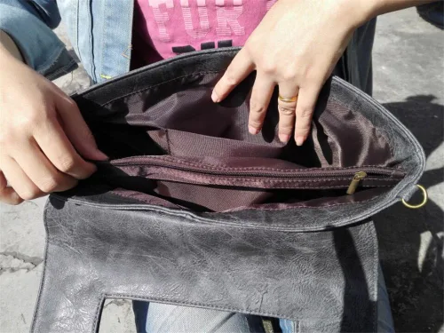 Vista 6 de Bolsos de mujer PU cuero femenino embrague bolso mensajero grande sólido alta capacidad