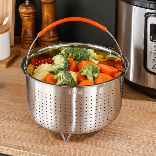 Vista 7 de Cesta de vapor para Instant Pot, inserto de cesta de vapor de verduras de acero inoxidable para ollas (3 cuartos)