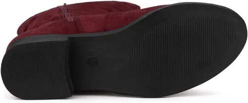 Vista 6 de Allegra K Botas altas hasta la rodilla con cremallera lateral para mujer