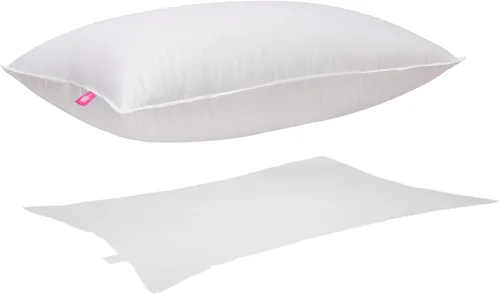 Vista 3 de Canadian Down & Feather Co. - Almohada de plumón blanca de apoyo firme tamaño King - 260 TC Shell 100% algodón - Relleno en Canadá