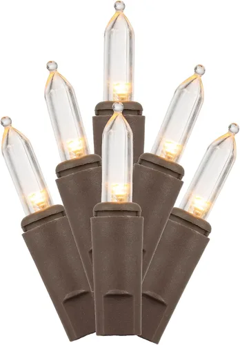 Vista 18 de Vickerman 50 LED luz blanca cálida Dura-Lit en cable negro, 37' cadena de luz de Navidad