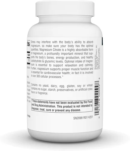 Vista 4 de Source Naturals Citrato de magnesio, apoya la salud ósea y cardíaca* 133 mg - 90 Cápsulas