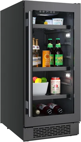 Vista 6 de Avallon ABR151BLSS Centro de bebidas de 15 pulgadas de ancho para 86 latas con iluminación LED