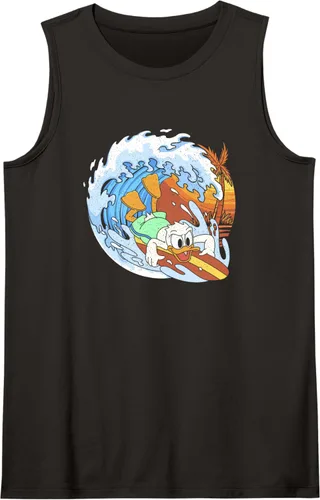 Vista 10 de Disney Camiseta sin mangas de Mickey and Friends Donald Duck Surfing, Negro, S